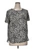 Chelsea & Theodore 100% Polyester Animal Print Silver Short Sleeve Blouse Size XL - photo 1