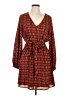 Express 100% Polyester Print Orange Casual Dress Size L - photo 1