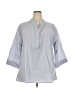 Unbranded Gray 3/4 Sleeve Button-Down Shirt Size 4X - photo 1