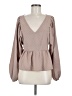 Shein 100% Polyester Tan Long Sleeve Blouse Size 8 - 10 - photo 1