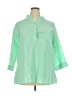 Unbranded Green 3/4 Sleeve Button-Down Shirt Size 3X - photo 1