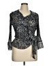 Sunny Leigh 100% Polyester Animal Print Black 3/4 Sleeve Blouse Size XL - photo 1