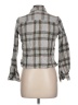 Krazy Kat 100% Cotton Plaid Gray Long Sleeve Blouse Size L - photo 2