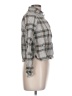 Krazy Kat 100% Cotton Plaid Gray Long Sleeve Blouse Size L - photo 4
