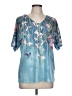 Unbranded 100% Polyester Teal Short Sleeve Blouse Size L - photo 1
