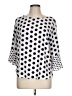 Green Envelope Polka Dots White 3/4 Sleeve Blouse Size L - photo 1