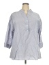 Unbranded Gray 3/4 Sleeve Button-Down Shirt Size 3X - photo 1