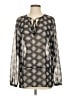 Ann Taylor 100% Polyester Gray Long Sleeve Blouse Size S - photo 1