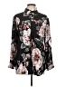 Lavender Brown 100% Rayon Floral Black 3/4 Sleeve Blouse Size L - photo 1
