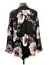 Lavender Brown 100% Rayon Floral Black 3/4 Sleeve Blouse Size L - photo 2