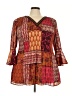 Catherines 100% Polyester Burgundy 3/4 Sleeve Blouse Size 2X - photo 1