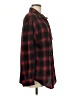 Unbranded 100% Polyester Plaid Red Burgundy Long Sleeve Blouse Size M - photo 4