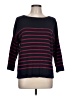 Ann Taylor LOFT 100% Cotton Stripes Black Pullover Sweater Size L - photo 1