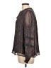 Ann Taylor LOFT Tweed Brown Long Sleeve Blouse Size L - photo 5