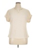 Unbranded 100% Polyester Ivory Short Sleeve Blouse Size XL - photo 1