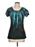 New Directions 100% Polyester Teal Short Sleeve Top Size L (petite) - photo 1