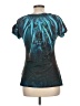 New Directions 100% Polyester Teal Short Sleeve Top Size L (petite) - photo 2