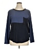 Joe Fresh 100% Rayon Color Block Blue Long Sleeve Top Size XL - photo 1