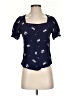 Elodie 100% Rayon Blue Short Sleeve Blouse Size S - photo 1