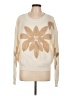 Fashion 100% Polyester Floral Ivory Pullover Sweater Size L - photo 1