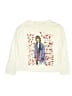 Zara Graphic Ivory Long Sleeve Top Size 10 - photo 1