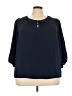 Adrienne Vittadini 100% Polyester Blue 3/4 Sleeve Blouse Size 3X - photo 1