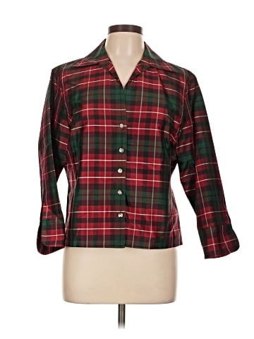 Jones New York Country 3/4 Sleeve Button-Down Shirt (view 1)