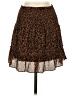 Aqua 100% Polyester Animal Print Brown Casual Skirt Size XS - photo 1