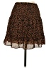 Aqua 100% Polyester Animal Print Brown Casual Skirt Size XS - photo 2