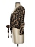 Hinge 100% Viscose Brown Gold 3/4 Sleeve Blouse Size S - photo 5