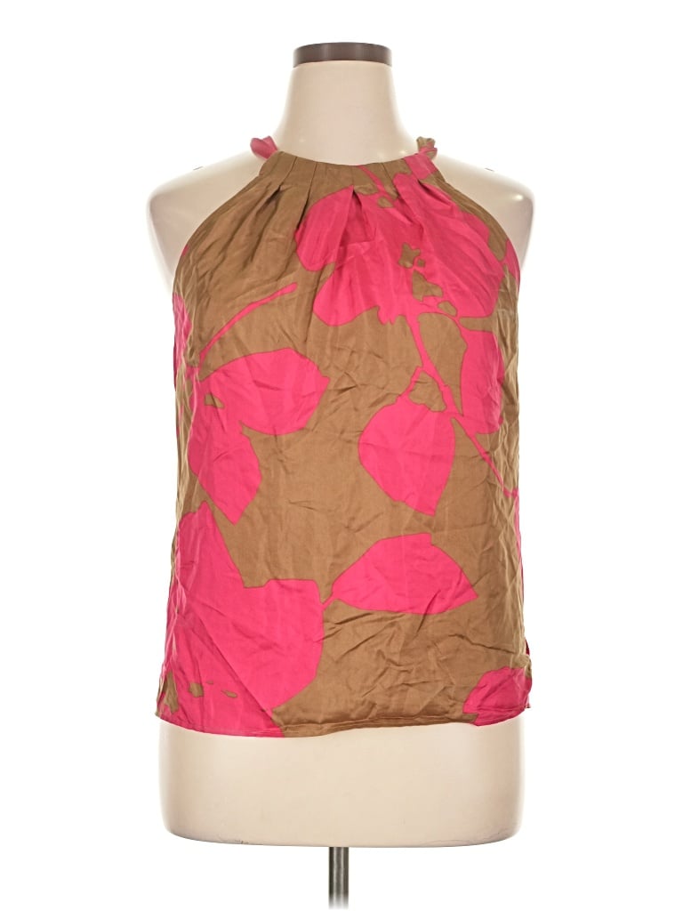Pre-owned J.crew Collection Sleeveless Blouse In Brown