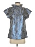 Sara Campbell Animal Print Blue Short Sleeve Blouse Size XS - photo 1