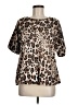 Cato Animal Print Brown Short Sleeve Blouse Size M - photo 1