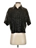 MICHAEL Michael Kors 100% Polyester Metallic Black Short Sleeve Blouse Size S - photo 1