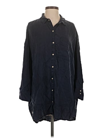 Zara TRF 3/4 Sleeve Button-Down Shirt (view 1)