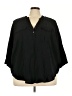 Torrid Black 3/4 Sleeve Button-Down Shirt Size 3X Plus (3) - photo 1