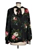 Ann Taylor LOFT 100% Polyester Floral Black 3/4 Sleeve Blouse Size M - photo 2