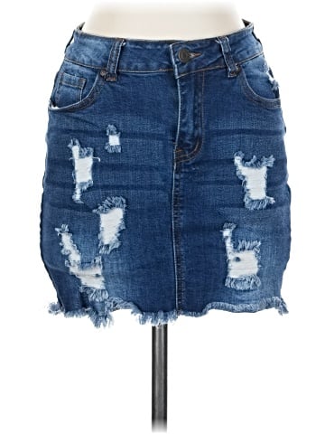 Wax Jean Denim Skirt (view 1)