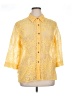 Unbranded Paisley Yellow 3/4 Sleeve Button-Down Shirt Size XL (estimated) - photo 1
