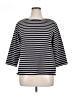 Lands' End Stripes Black 3/4 Sleeve Top Size 1X - photo 1