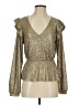 Belldini Metallic Gold Long Sleeve Blouse Size S - photo 1