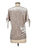 Cha Cha Vente Metallic Silver Tan Short Sleeve T-Shirt Size M - photo 2