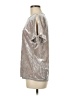 Cha Cha Vente Metallic Silver Tan Short Sleeve T-Shirt Size M - photo 5