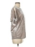 Cha Cha Vente Metallic Silver Tan Short Sleeve T-Shirt Size M - photo 4