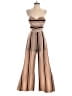 Leith 100% Polyester Stripes Tan Black Jumpsuit Size S - photo 1