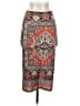 Topshop Print Red Brown Casual Skirt Size 4 - photo 1
