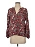 Ann Taylor LOFT 100% Polyester Paisley Burgundy Long Sleeve Blouse Size S - photo 1