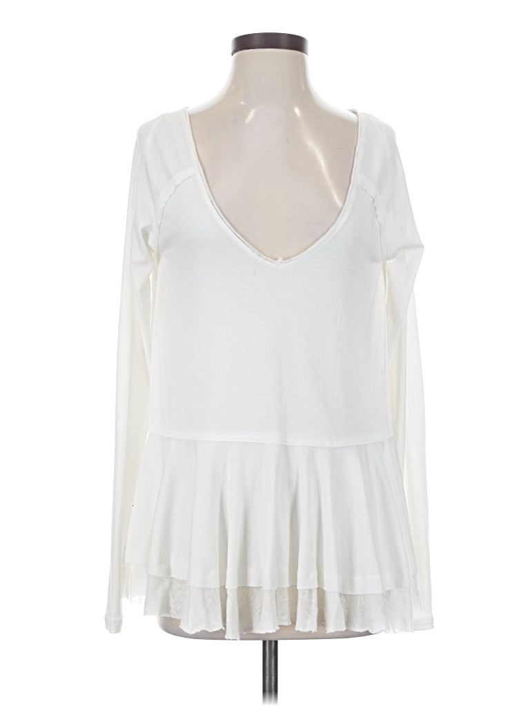 Pre-owned We The Free Long Sleeve Blouse In Ivory