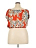 Hot Kiss 100% Polyester Orange Short Sleeve Blouse Size 2X - photo 2