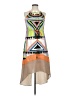 Miss Sixty 100% Polyester Graphic Tan Casual Dress Size 0 - photo 1